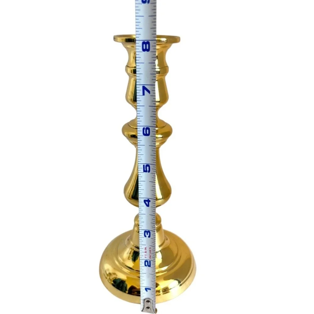 Baldwin‎ Polished Brass Candlestick Holder 8 Inch Vintage Traditional Gold